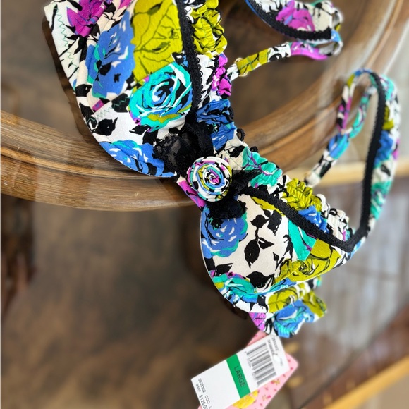 Betsey Johnson Floral Bikini - Black, Blue, Pink, Yellow - Picture 1 of 2
